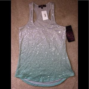 Almost Famous sequined tank top SZ M